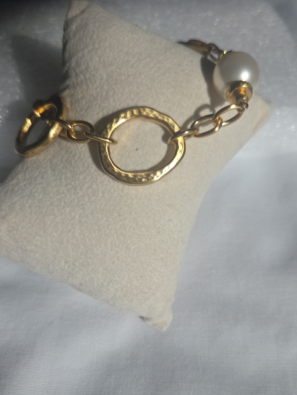 Brighton Gold Pearl Accent Link Bracelet